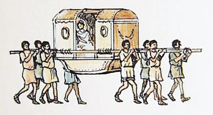 Illustration of a sedan chair Illustration of a sedan chair