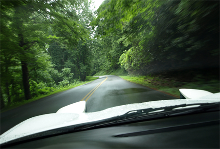 Hittin it on the Blue Ridge Shot driving the Blue Ridge Parkway